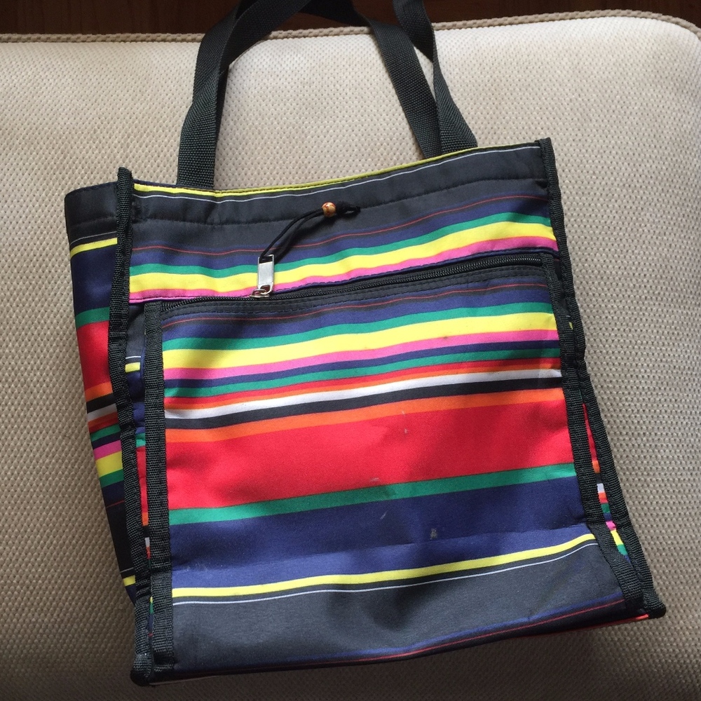 Colorful Striped Small Tote Bag